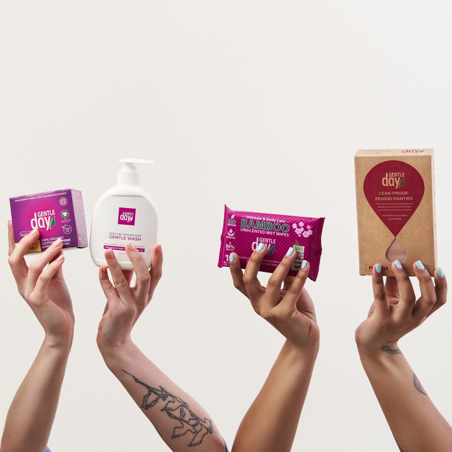Visi Gentle Day produktai | Menstruacijoms ir kasdienai