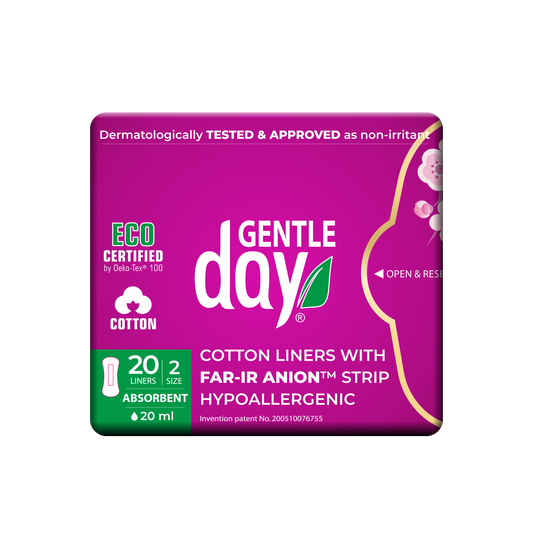 Gentle Day ekologiskos medvilnes hipoalerginiai sugeriantys iklotai su anijonų juostele