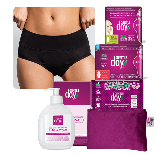 Pirmos mėnesinės MAXI su menstruacinėmis kelnaitėmis