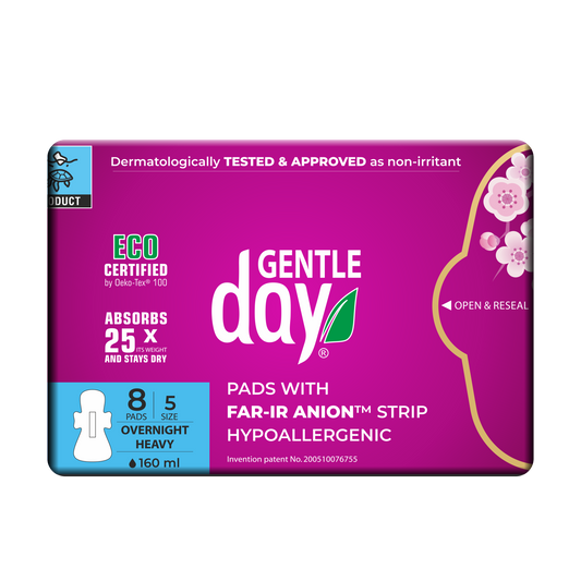 Gentle Day ekologiski hipoalerginiai naktiniai paketai su anijonų juostele