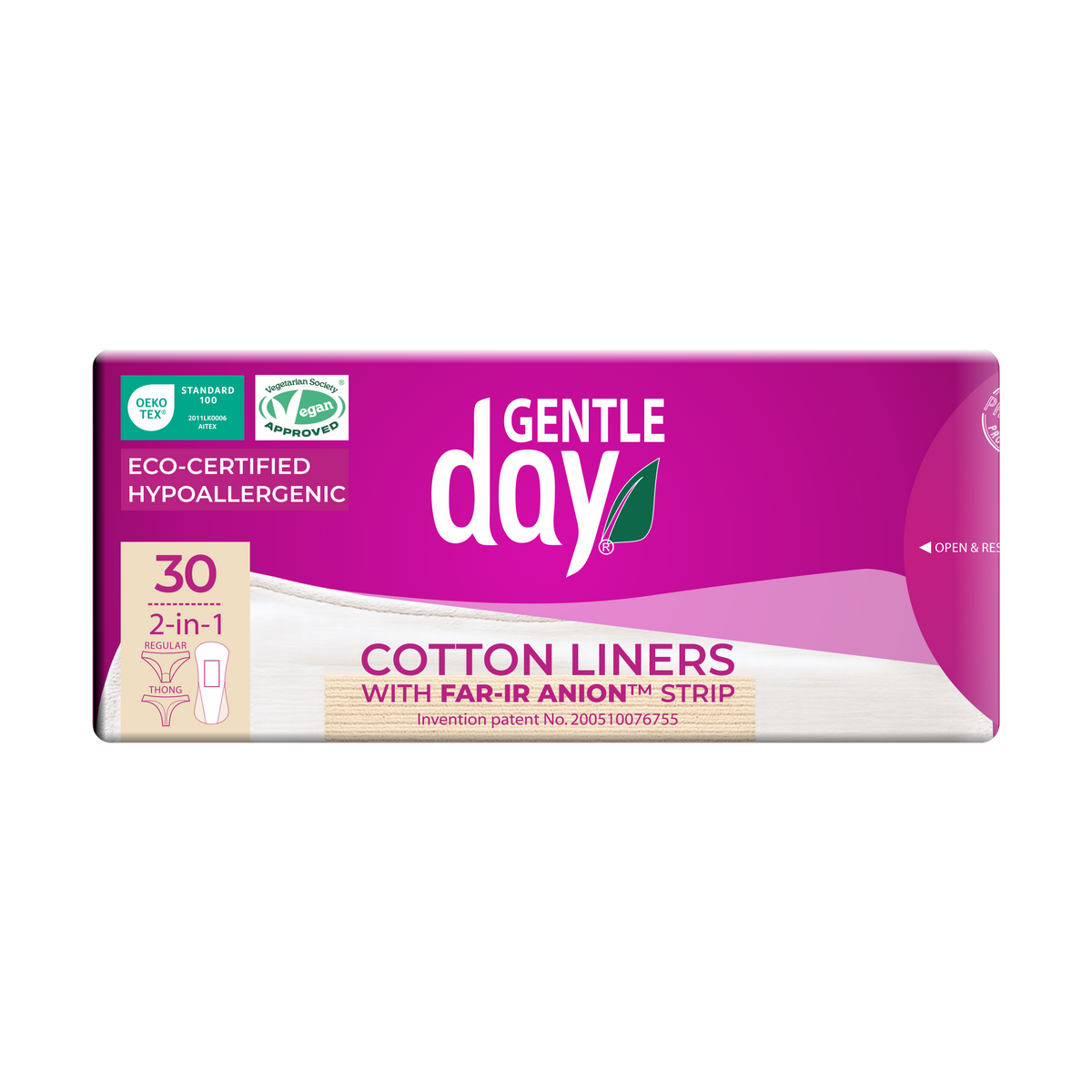 GENTLE DAY kasdieniai įklotai 2in1 siaurikėms (stringams) ir klasikinėms kelnaitėms