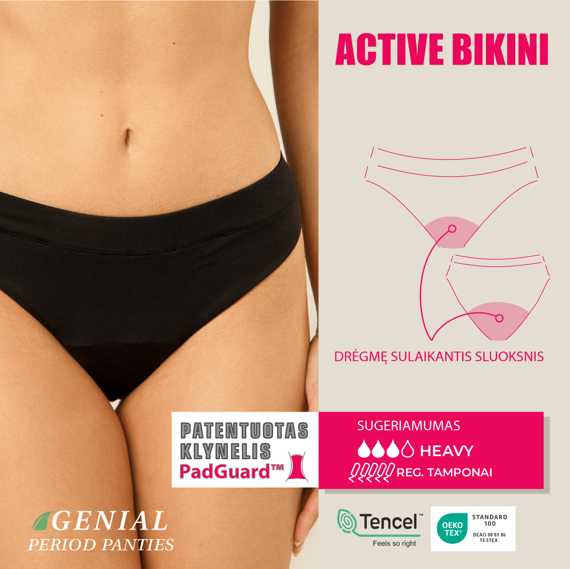Menstruacinės kelnaitės Active Bikini