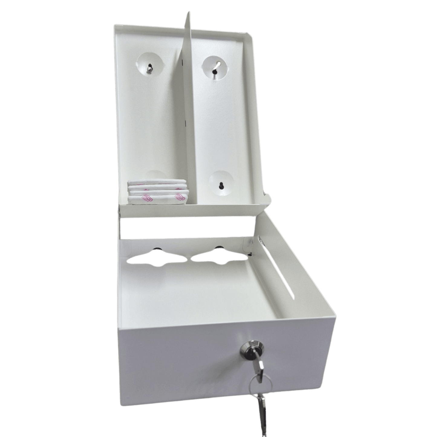 Metalinis įklotų skirstytuvas su užraktu