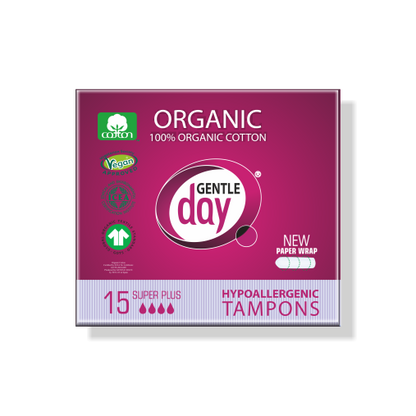 ekologiski tamponai super plus popieriniame įpakavime gentleday.lt